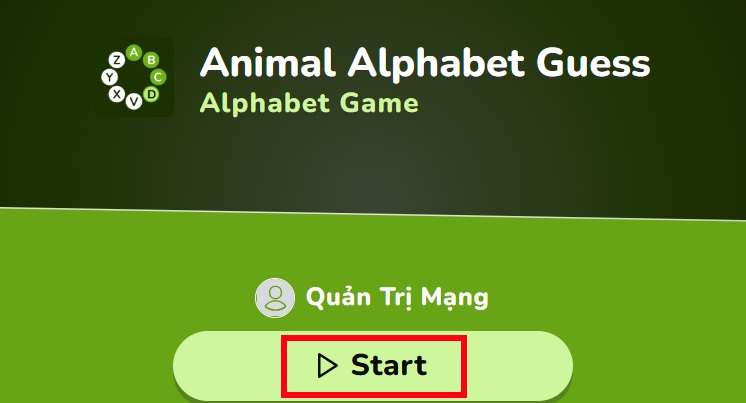 Chỉnh tạo game Alphabet Game AI trên Educaplay