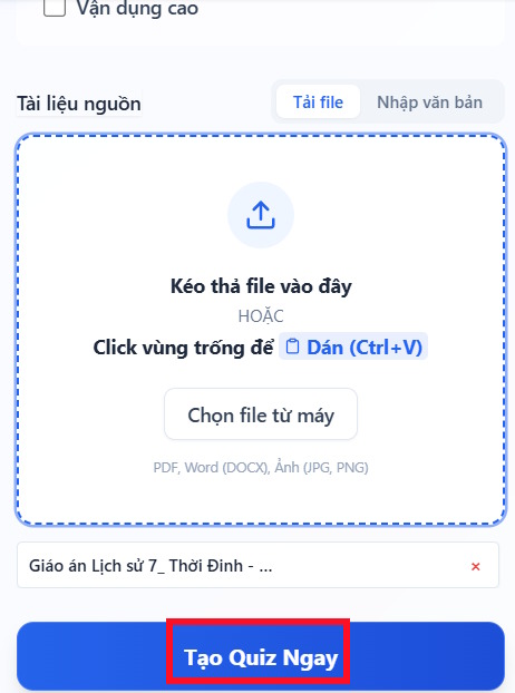 Tải dữ liệu làm câu hỏi AI trò chơi nghiêng đầu