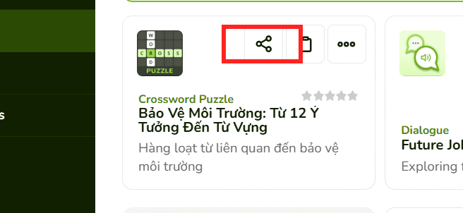 Chia sẻ game Crossword trên Educaplay