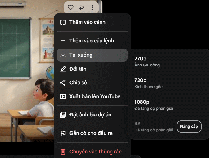 Tải video trên Veo 3