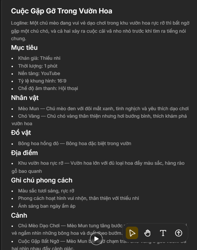 Kịch bản tạo video trên Anijam