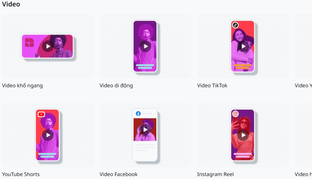Chọn kích thước video trên Canva