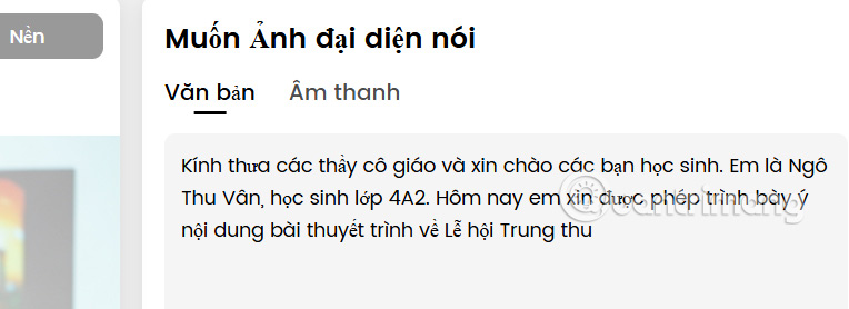 Nội dung phát biểu