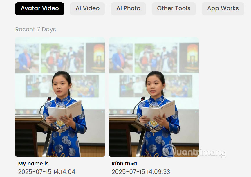 Video AI tạo trên DreamFace