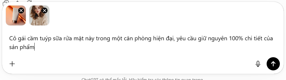 Ghép ảnh sản phẩm trên ChatGPT