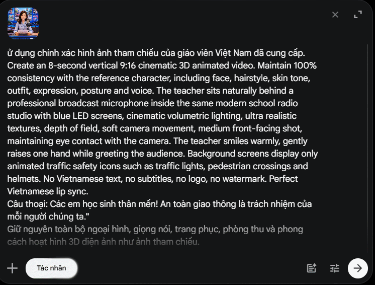 Tạo video tuyên truyền trên Veo 3
