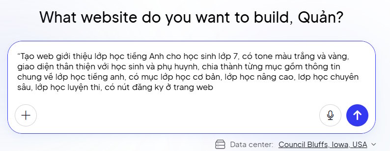 Lệnh tạo trang web trên 10Web