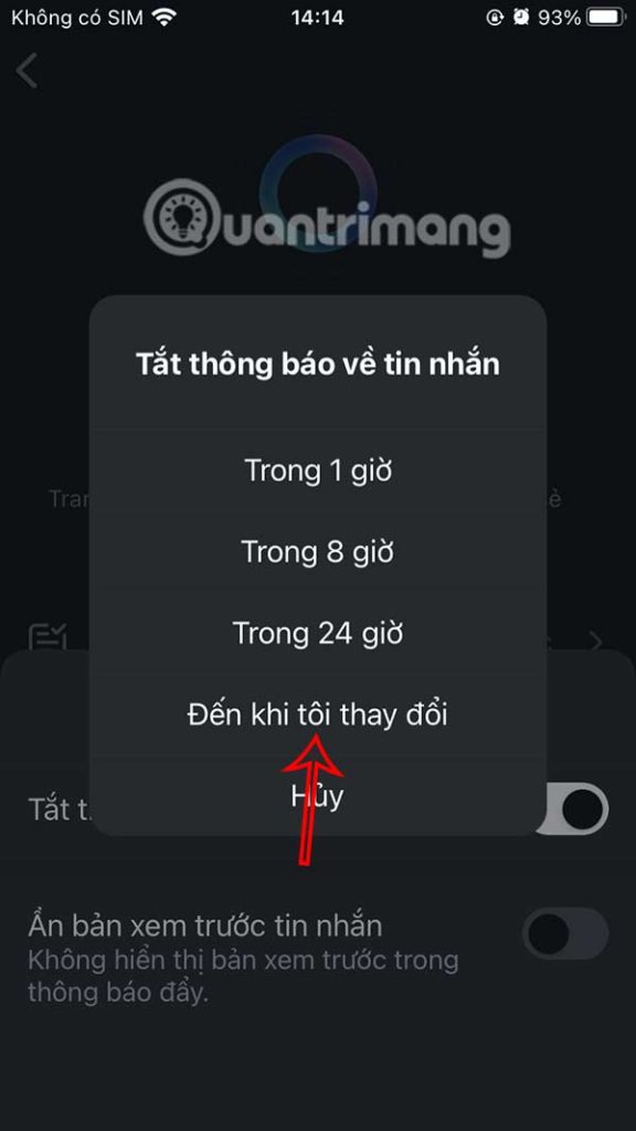 Hủy thông báo Meta AI trên Meta AI