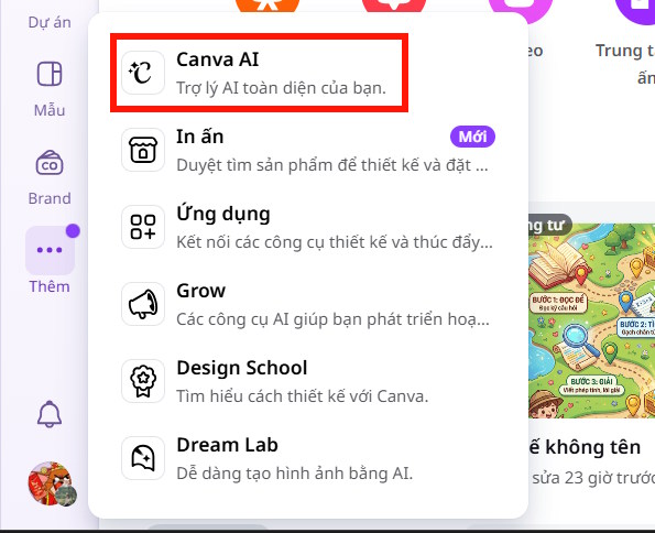 Ứng dụng trên Canva AI