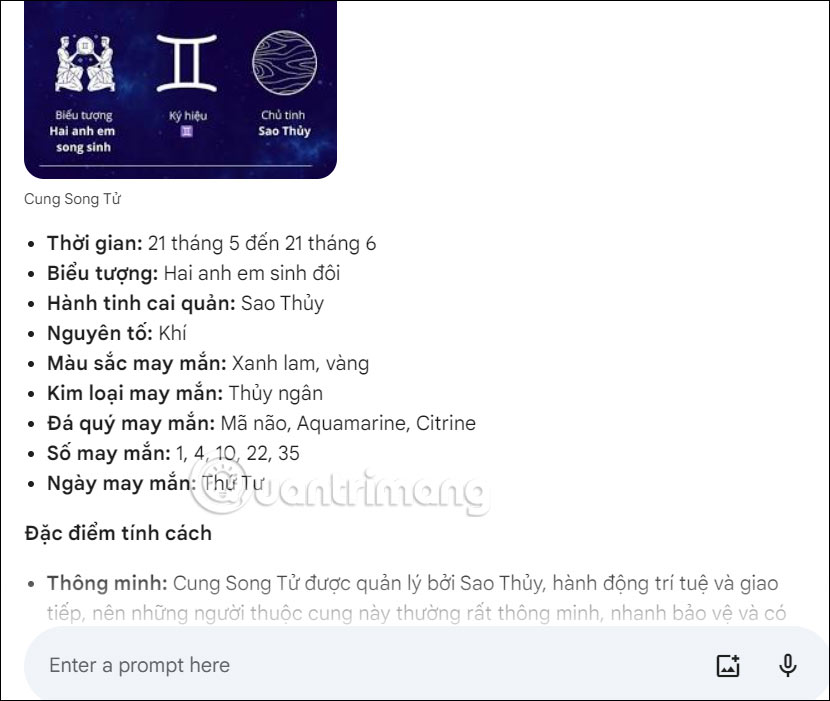 Nội dung phản hồi từ Gemini