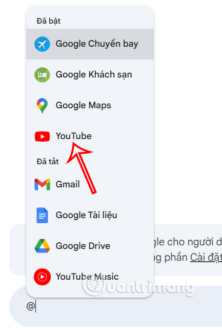 Sử dụng Gemini tìm video YouTube 