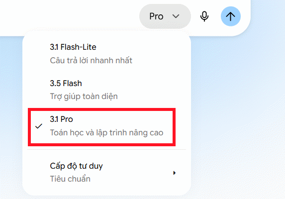 Sử dụng model Pro trên Gemini tóm tắt YouTube