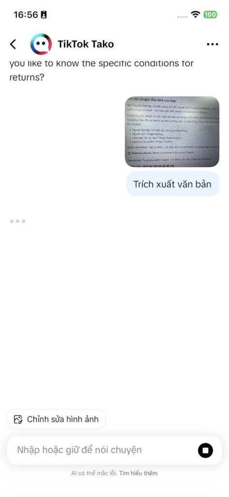 Ảnh chụp trực tiếp trên Tako
