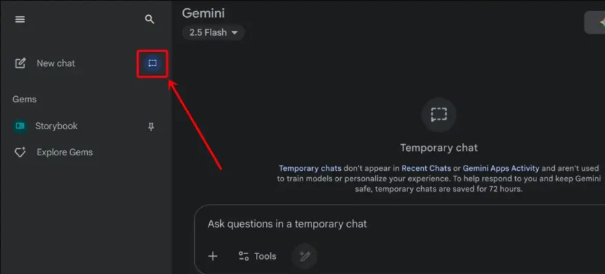 Tạo trò chuyện bí mật Gemini