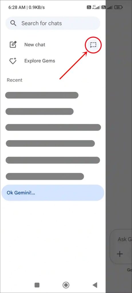 Tạo trò chuyện bí mật Gemini điện thoại
