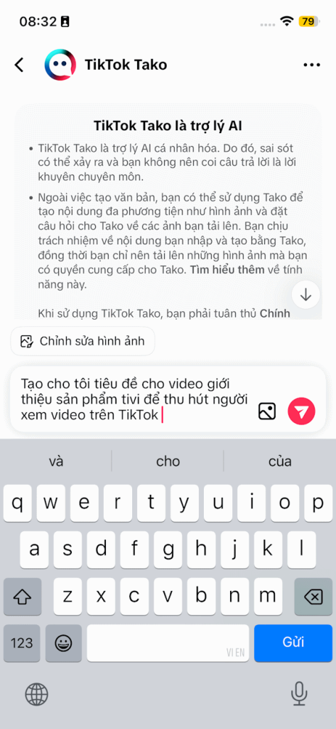 Viết tiêu đề video bằng Tako