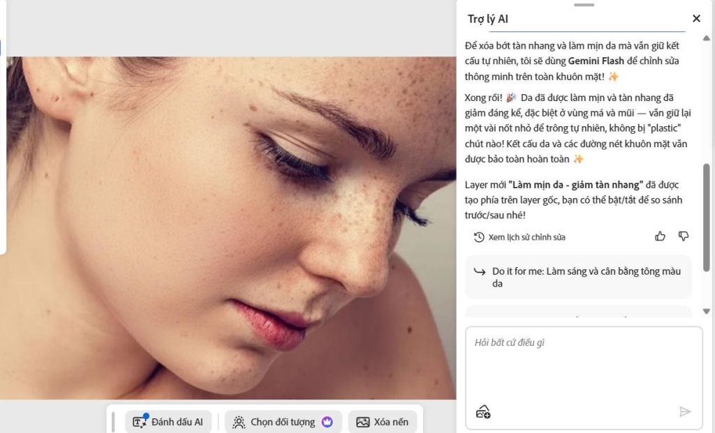 Qúa trình xóa AI trên Photoshop Online