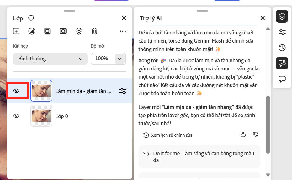 Lớp quản lý trên Photoshop Online