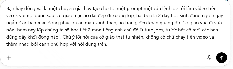 Câu lệnh tạo prompt cho Veo 3