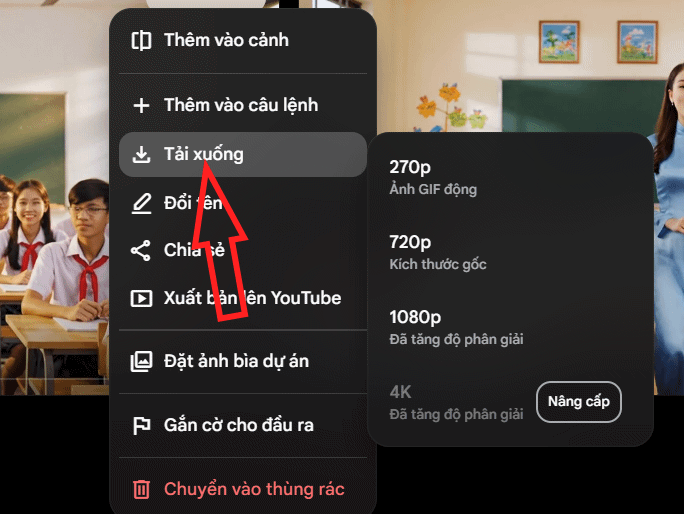 Chất lượng tải video trên Veo 3