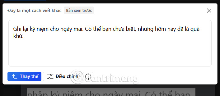 Chỉnh ngắn cho văn bản bằng Copilot