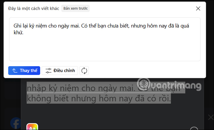 Văn bản viết lại bằng Copilot Edge