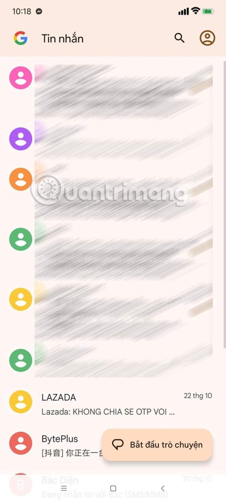 Xóa Gemini trong Google Messages Android
