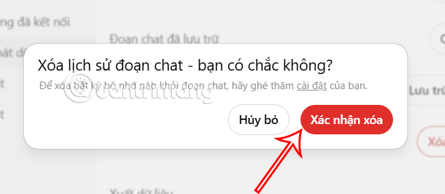 Xóa lịch sử chat ChatGPT