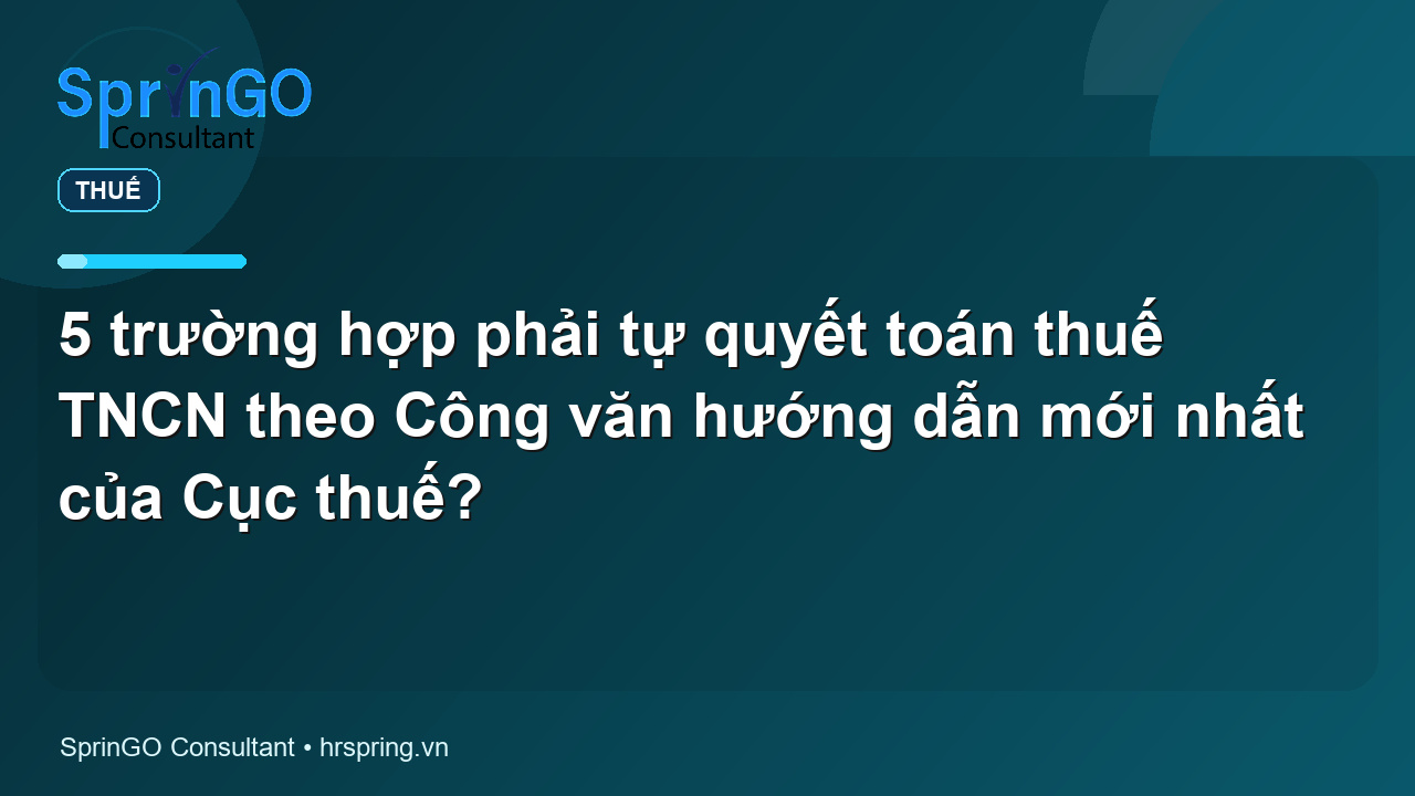 5 trường hợp phải tự quyết toán thuế TNCN theo Công văn hướng dẫn mới nhất của Cục thuế? - pháp luật thuế | SprinGO