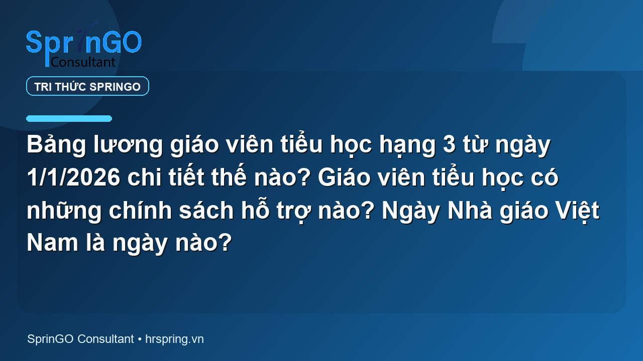 Bảng lương giáo viên tiểu học hạng 3 từ ngày 1/1/2026 chi tiết thế nào? Giáo viên tiểu học có những chính sách hỗ trợ nào? Ngày Nhà giáo Việt Nam là ngày nào?