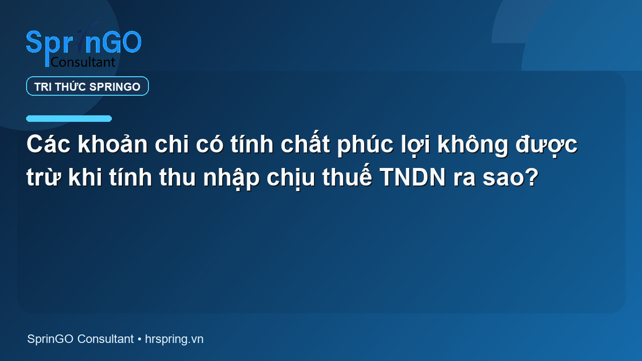 Các khoản chi có tính chất phúc lợi không được trừ khi tính thu nhập chịu thuế TNDN ra sao?