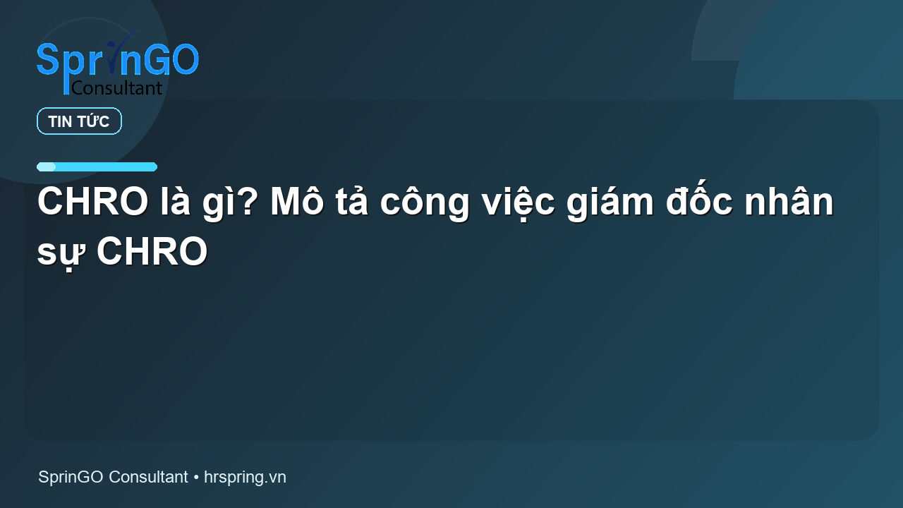 CHRO là gì? Mô tả công việc giám đốc nhân sự CHRO - tin tức | SprinGO CHRO là gì? Mô tả công việc giám đốc nhân sự CHRO - tin tức | SprinGO