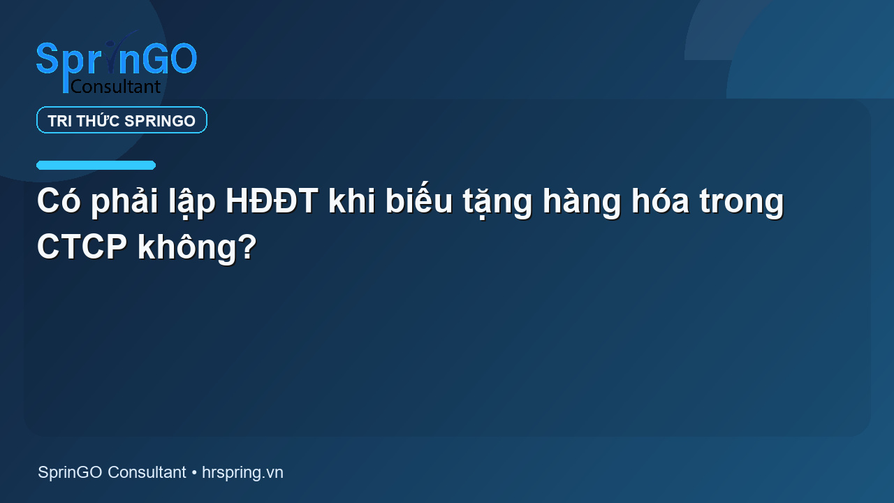 Có phải lập HĐĐT khi biếu tặng hàng hóa trong CTCP không?