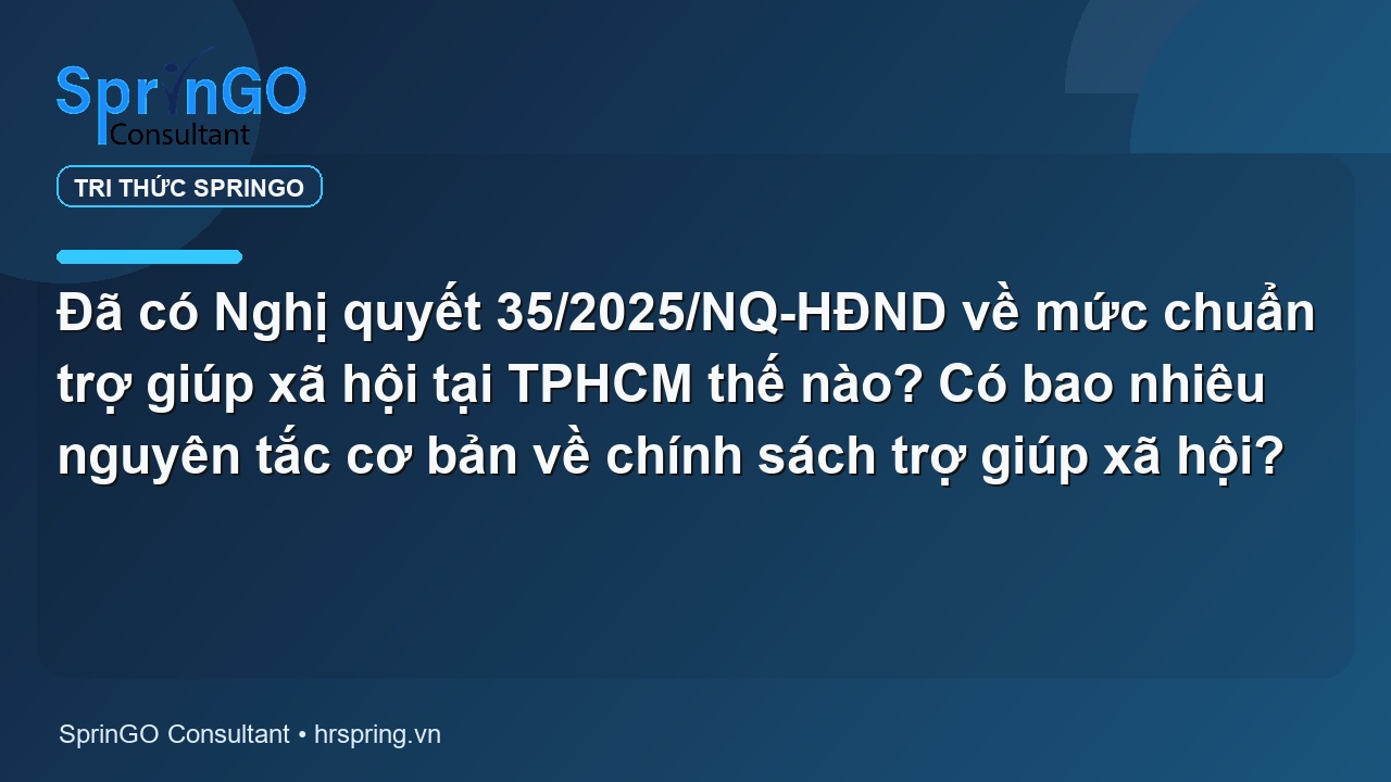 Đã có Nghị quyết 35/2025/NQ-HĐND về mức chuẩn trợ giúp xã hội tại TPHCM thế nào? Có bao nhiêu nguyên tắc cơ bản về chính sách trợ giúp xã hội?