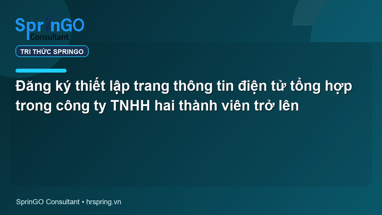 Đăng ký thiết lập trang thông tin điện tử tổng hợp trong công ty TNHH hai thành viên trở lên