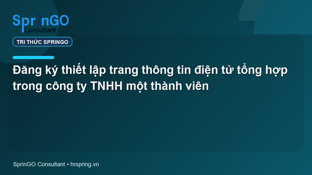 Đăng ký thiết lập trang thông tin điện tử tổng hợp trong công ty TNHH một thành viên