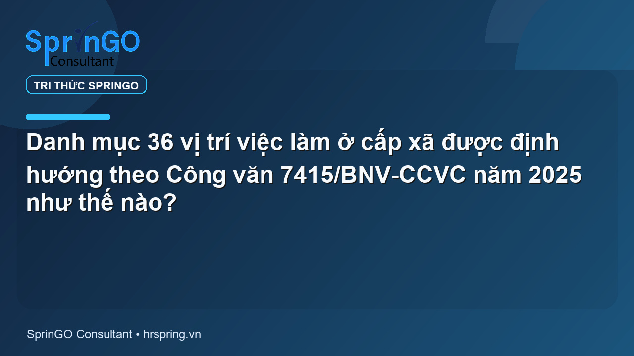 Danh mục 36 vị trí việc làm ở cấp xã được định hướng theo Công văn 7415/BNV-CCVC năm 2025 như thế nào?