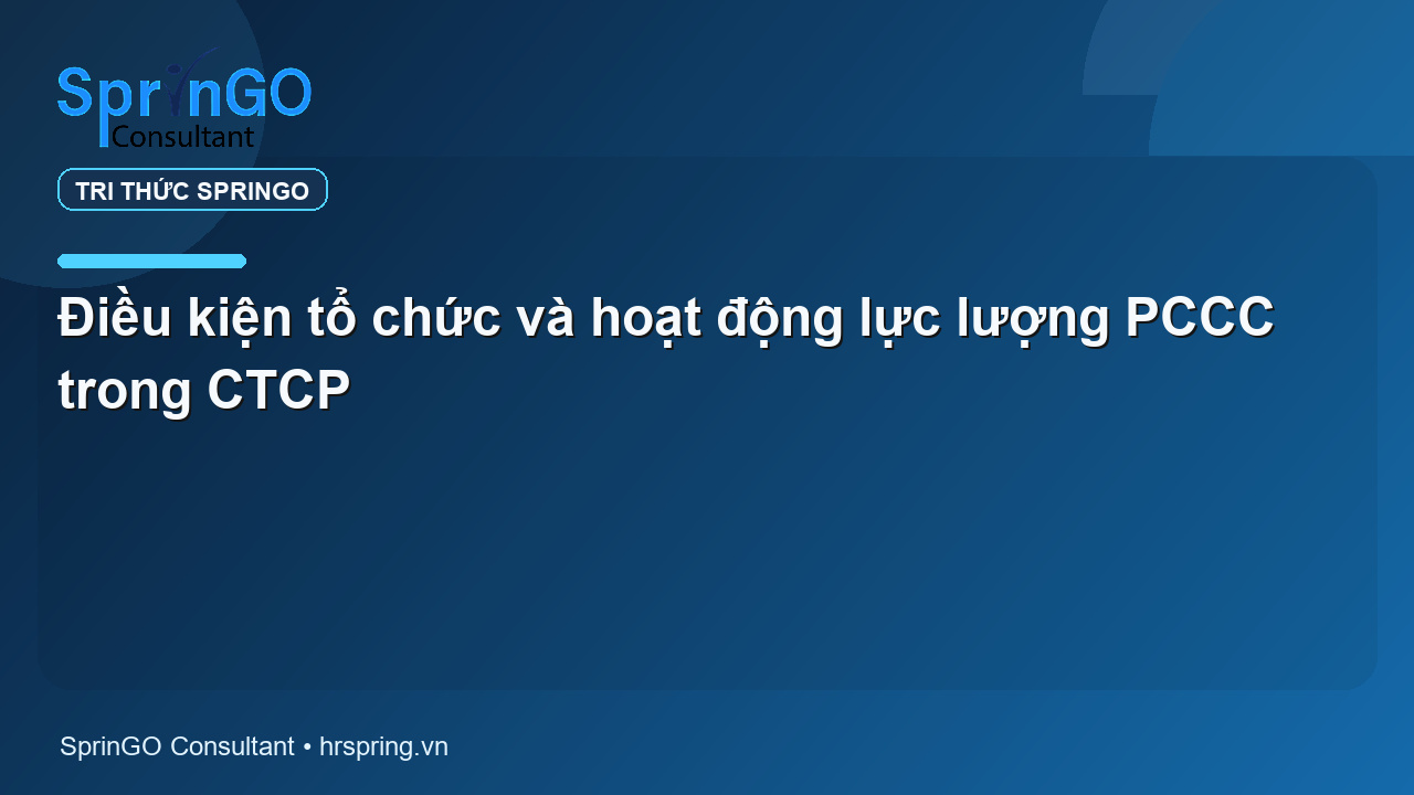 Điều kiện tổ chức và hoạt động lực lượng PCCC trong CTCP