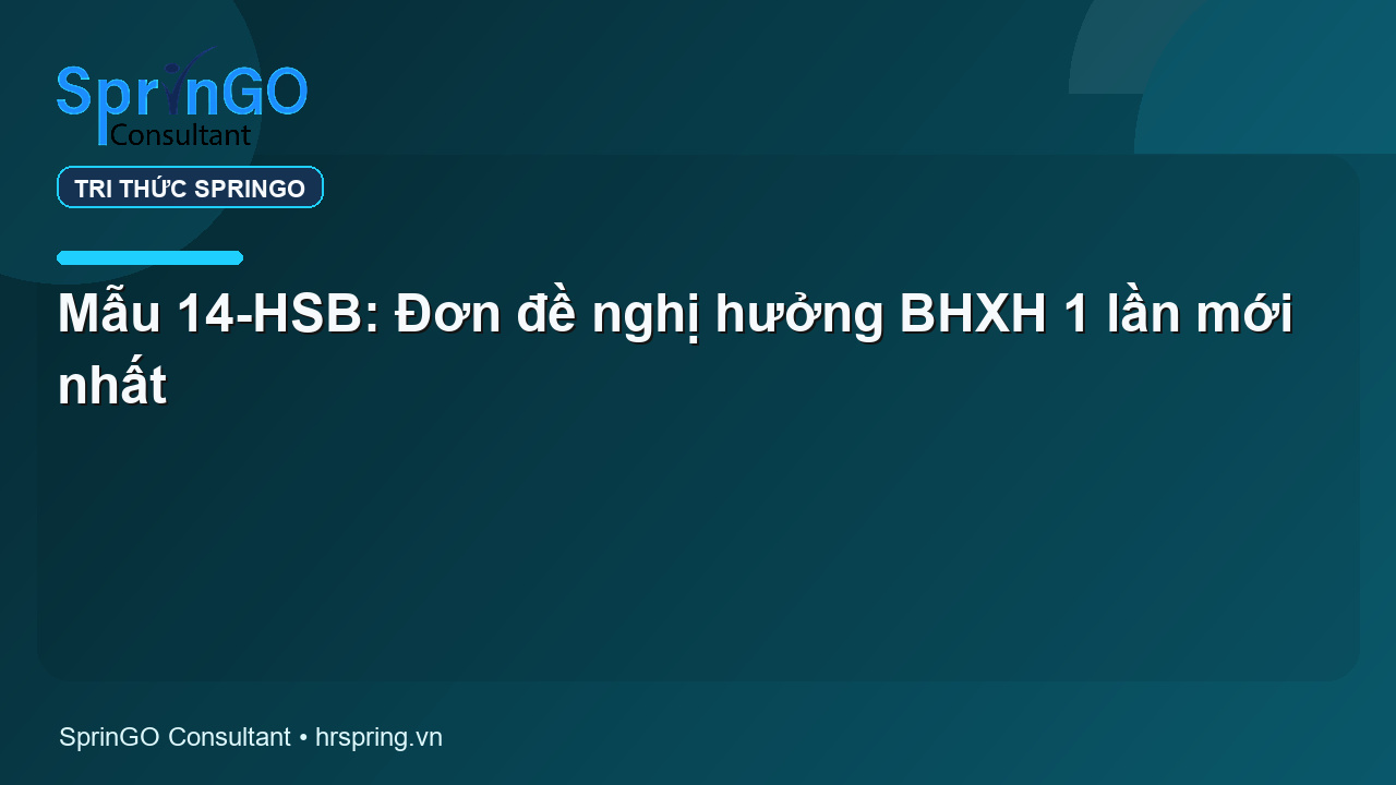 Mẫu 14-HSB: Đơn đề nghị hưởng BHXH 1 lần mới nhất