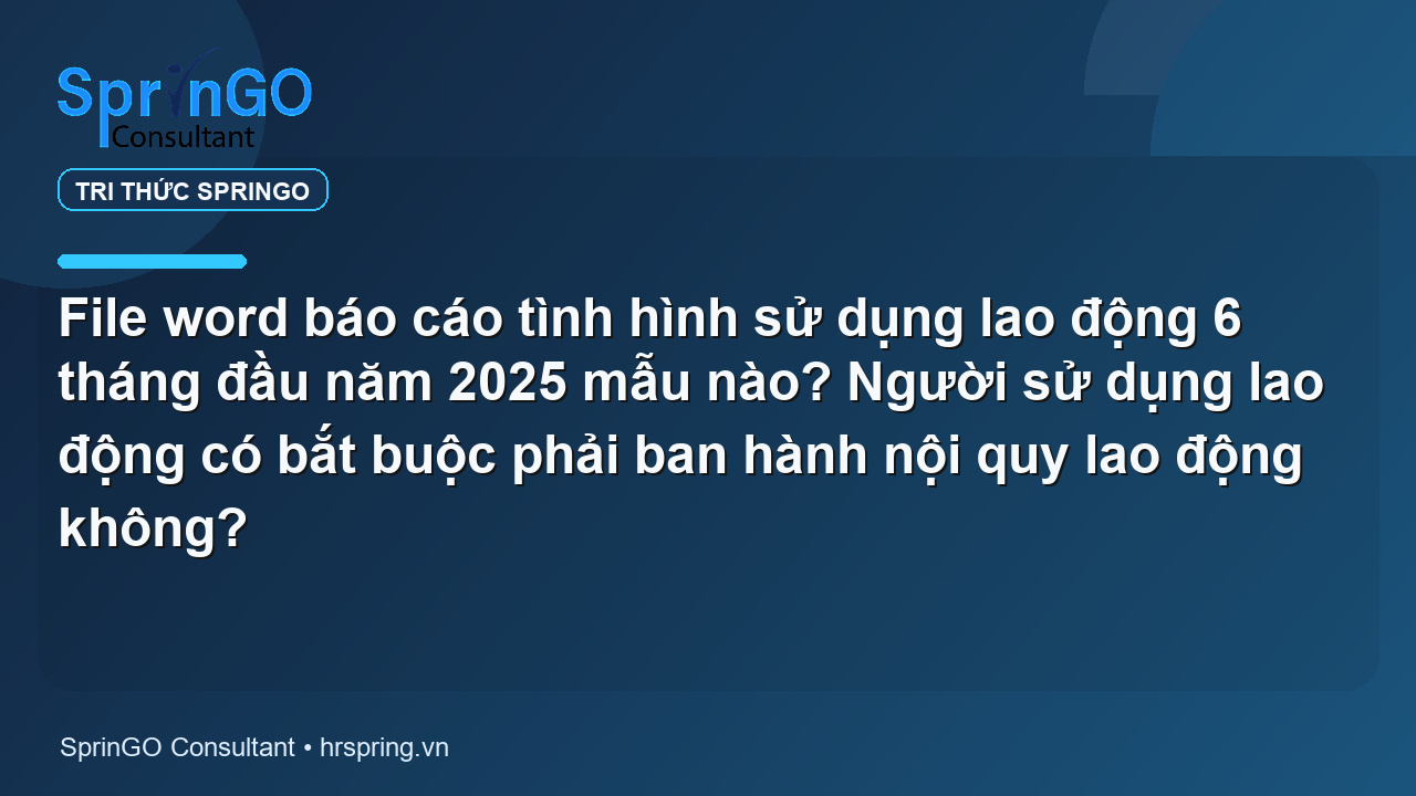 File word báo cáo tình hình sử dụng lao động 6 tháng đầu năm 2025 mẫu nào? Người sử dụng lao động có bắt buộc phải ban hành nội quy lao động không?