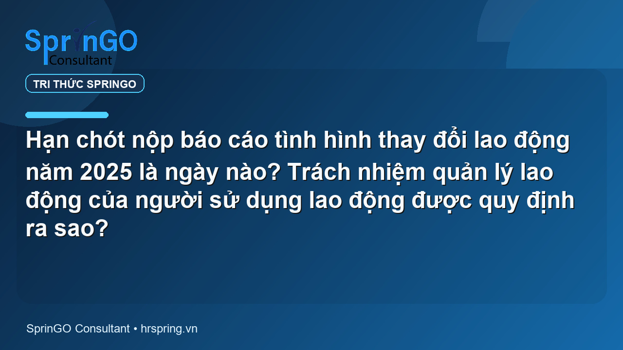 Hạn chót nộp báo cáo tình hình thay đổi lao động năm 2025 là ngày nào? Trách nhiệm quản lý lao động của người sử dụng lao động được quy định ra sao?