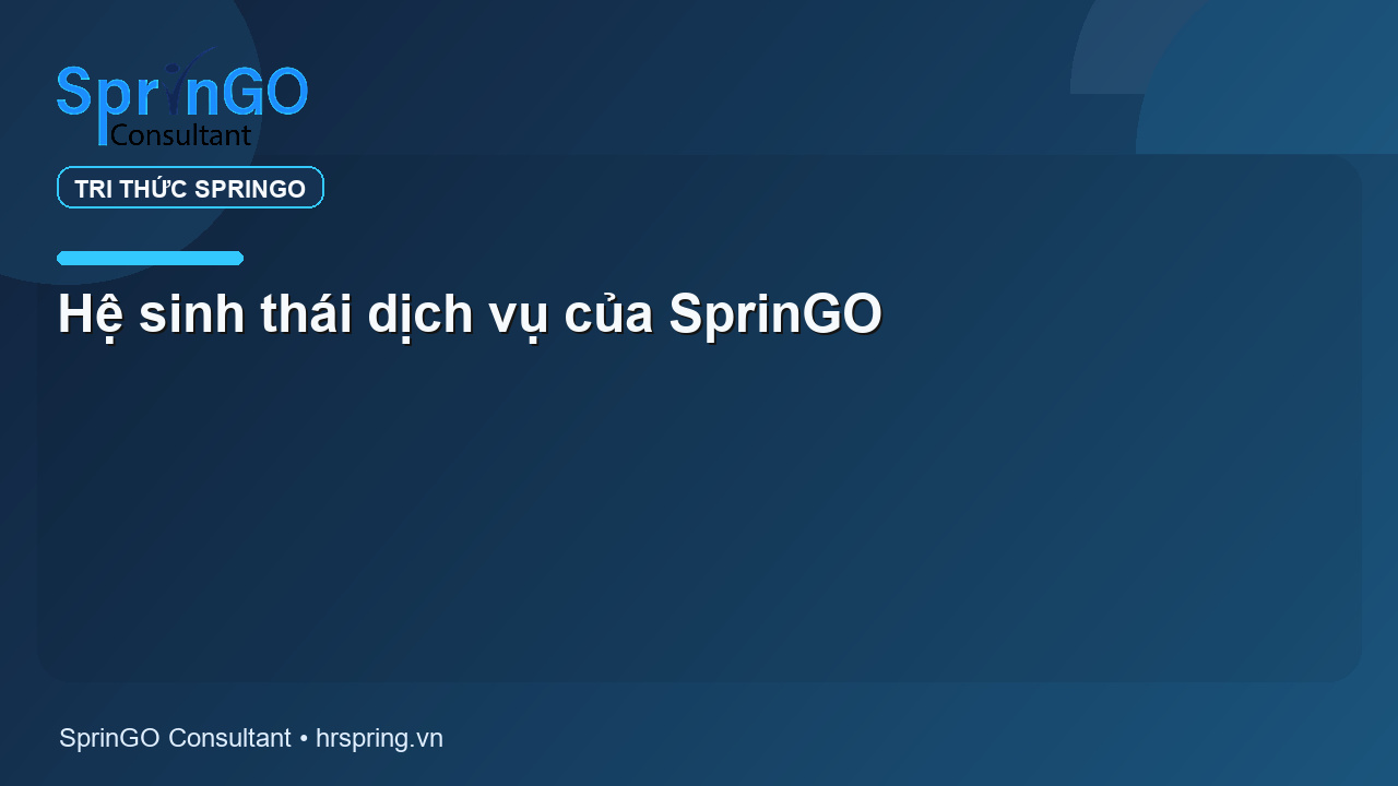 Hệ sinh thái dịch vụ của SprinGO