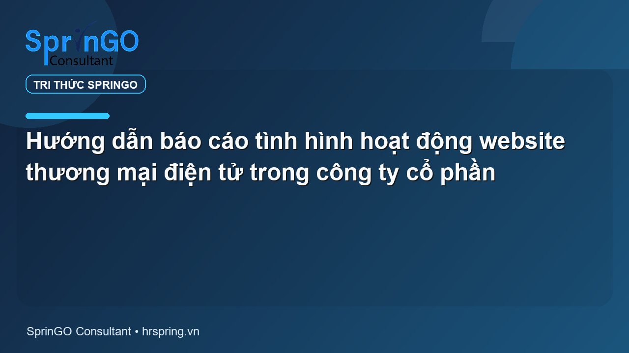 Hướng dẫn báo cáo tình hình hoạt động website thương mại điện tử trong công ty cổ phần