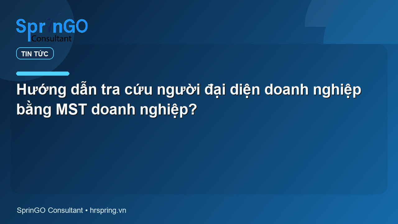 Hướng dẫn tra cứu người đại diện doanh nghiệp bằng MST doanh nghiệp?