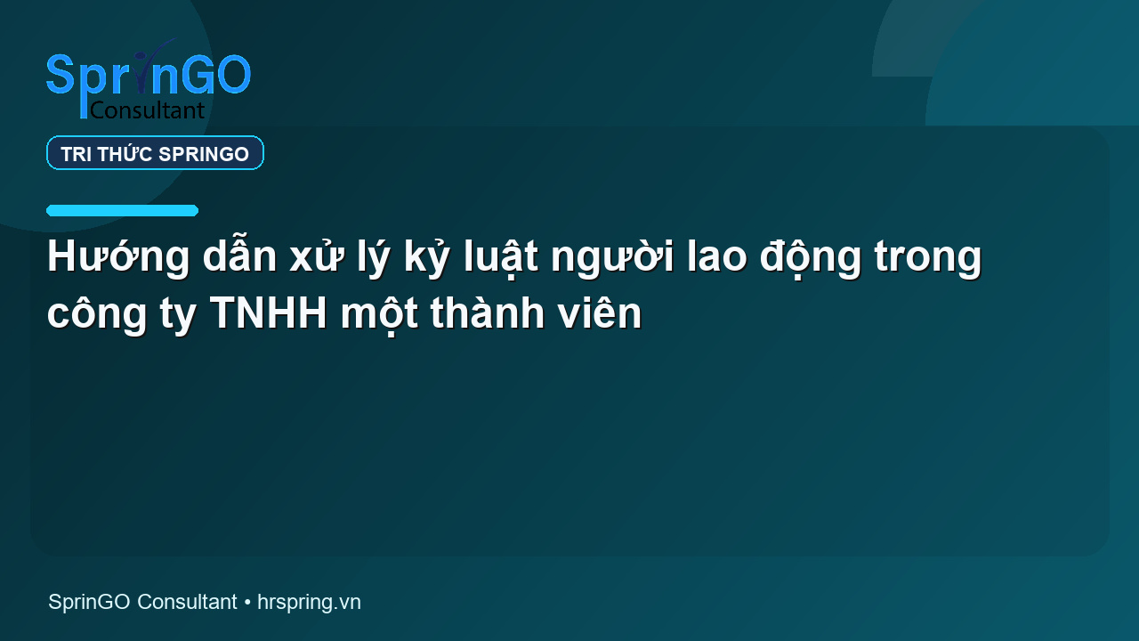 Hướng dẫn xử lý kỷ luật người lao động trong công ty TNHH một thành viên