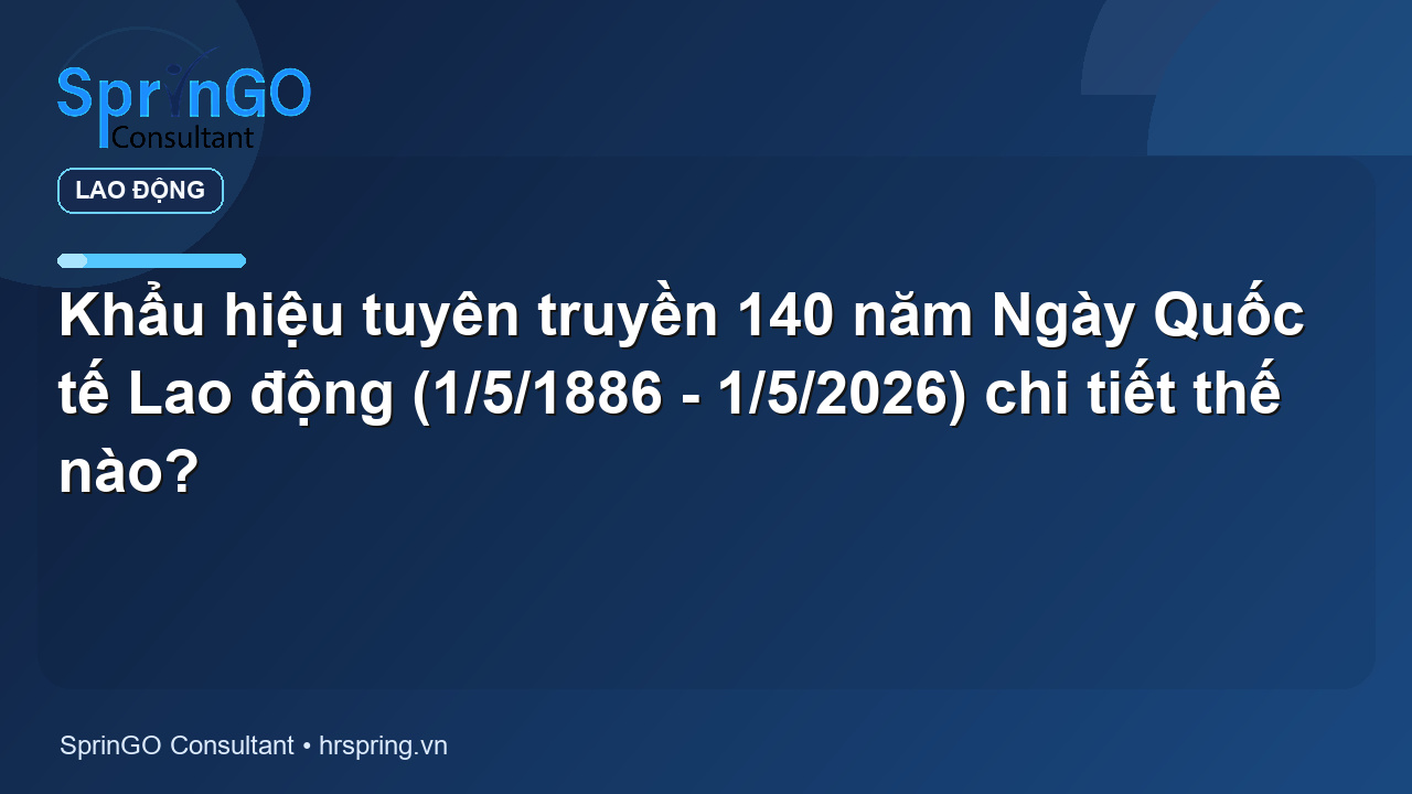 Khẩu hiệu tuyên truyền 140 năm Ngày Quốc tế Lao động (1/5/1886 – 1/5/2026) chi tiết thế nào?