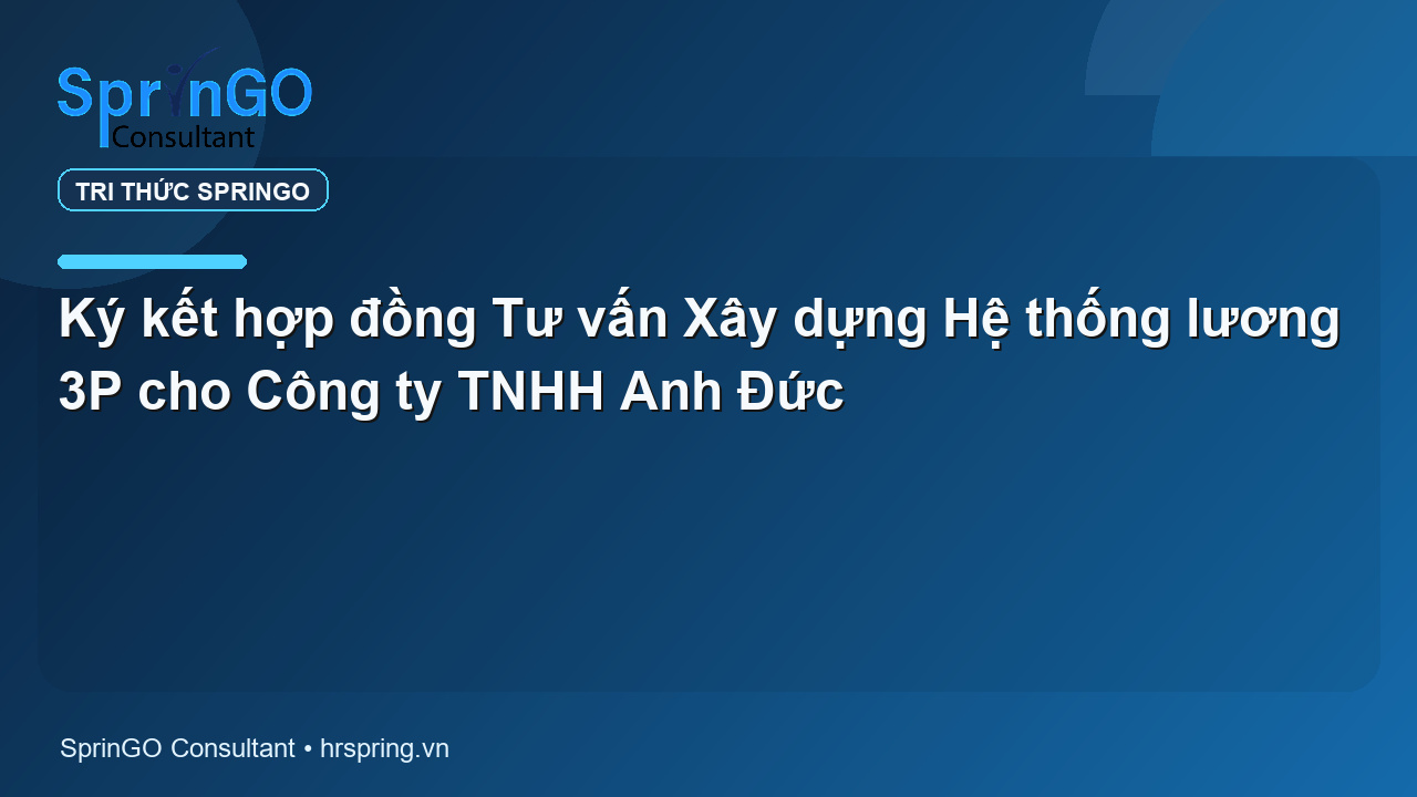 Ký kết hợp đồng Tư vấn Xây dựng Hệ thống lương 3P cho Công ty TNHH Anh Đức