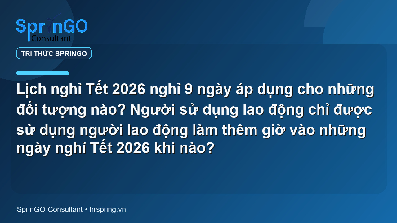 Lịch nghỉ Tết 2026 nghỉ 9 ngày áp dụng cho những đối tượng nào? Người sử dụng lao động chỉ được sử dụng người lao động làm thêm giờ vào những ngày nghỉ Tết 2026 khi nào?