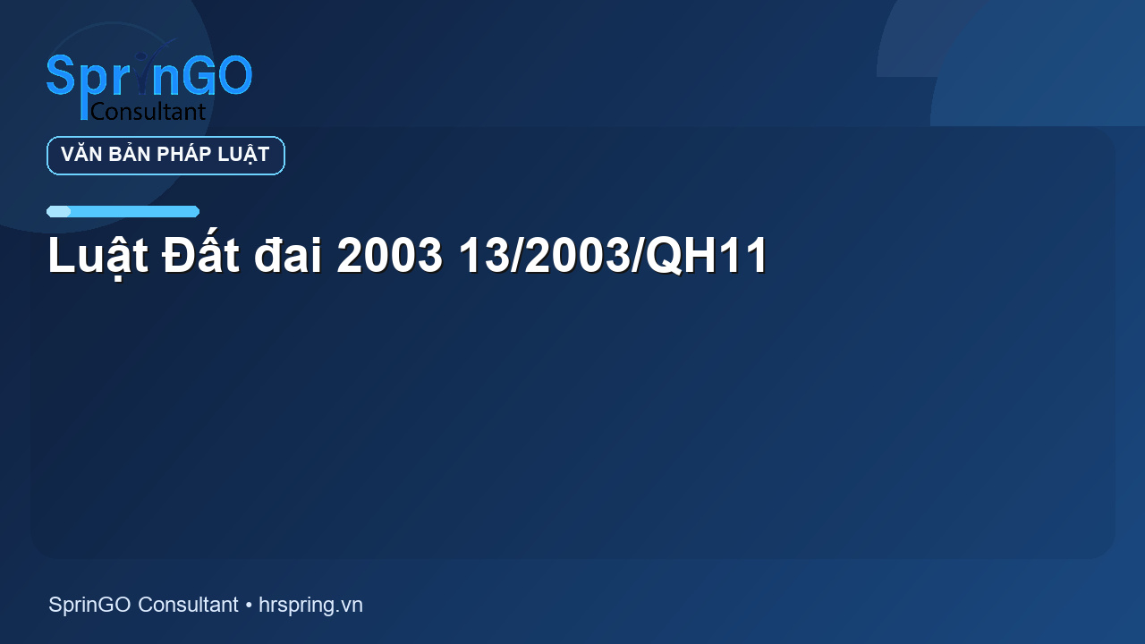 Luật Đất đai 2003 13/2003/QH11