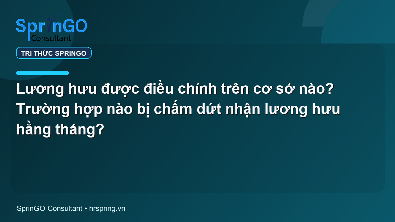 Lương hưu được điều chỉnh trên cơ sở nào? Trường hợp nào bị chấm dứt nhận lương hưu hằng tháng?